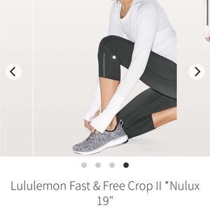 Lululemon fast & free 19” leggings deep coal